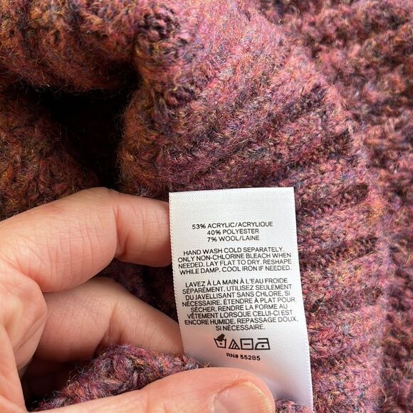 Express Ribbed Mock Turtleneck Wool Blend‎ Mauve Ribbed Sweater Size Small - Picture 7 of 7